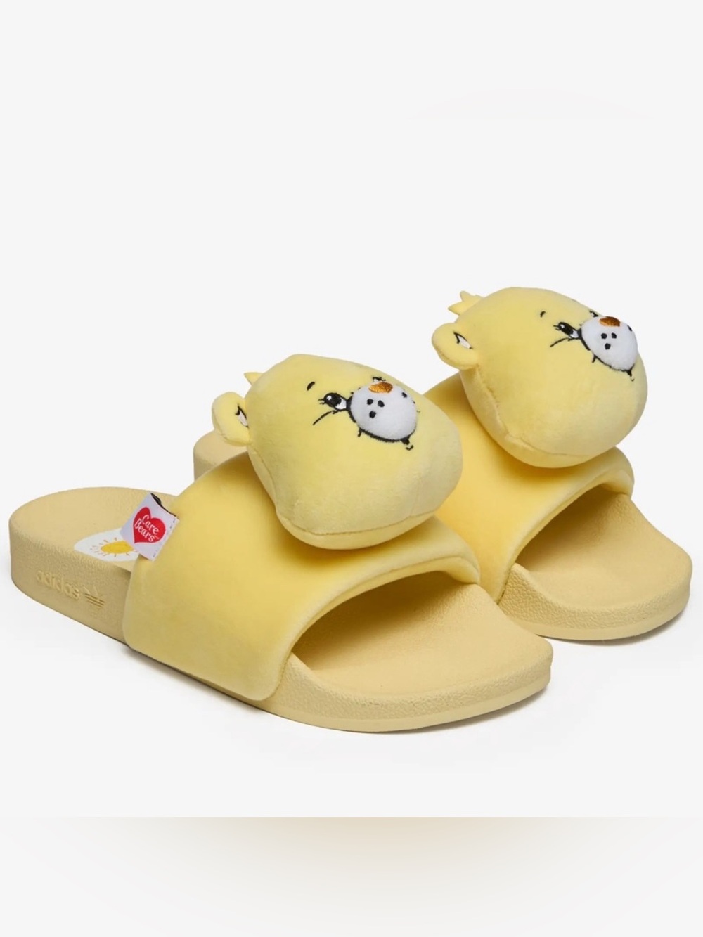 adidas carebearYellow Plush Bear Slide Sandals